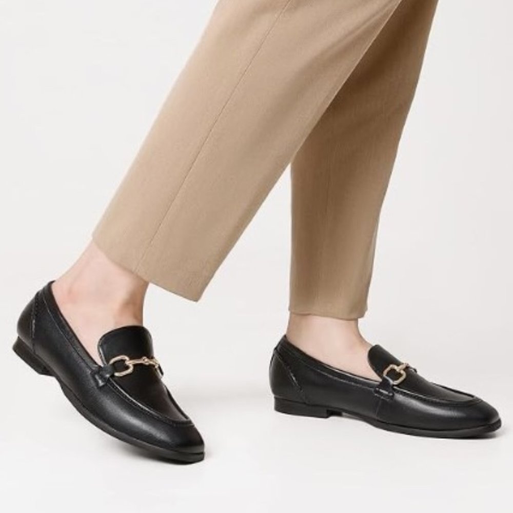 BRUNO MARC BLACK LOAFERS With Buckle LIKE NEW SZ 9